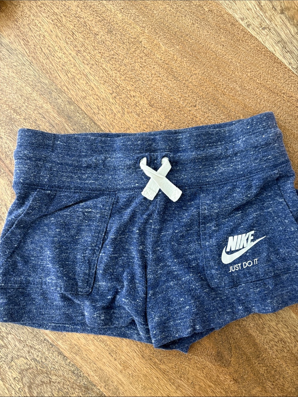 Nike Women's Navy Marled Drawstring Athletic Shorts